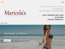 Tablet Screenshot of maricelasdayspa.com